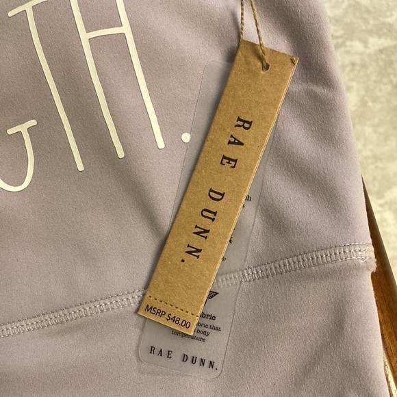 NEW Rae Dunn "STRENGTH." LONG LINE BRA/WORKOUT TOP  Wisteria (Purple) - Picture 4 of 6